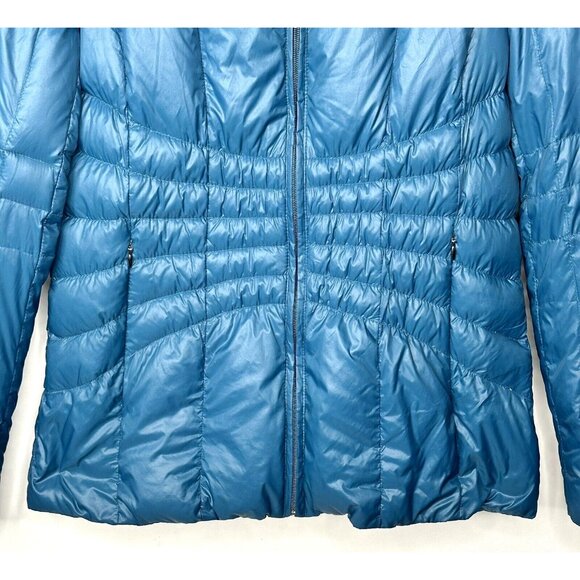 Calvin Klein Womens Puffer Jacket Duck Down Packable Zip Pockets Green Medium - Picture 4 of 16